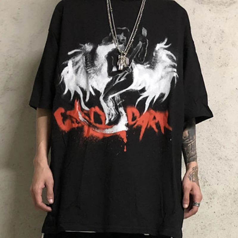 Women T-Shirts Punk Gothic Anime Cartoon Print Harajuku Vintage Short Sleeve Y2K Clothes Dropshipping Plus Size Black Cotton Top
Women T-Shirts Punk Gothic Anime Cartoon Print Harajuku Vintage Short Sleeve Y2K Clothes Dropshipping Plus Size Black Cotton Top