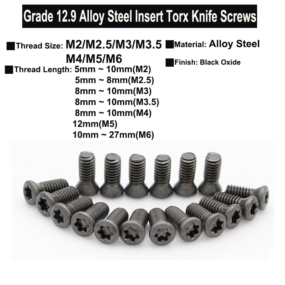 M2 M2.5 M3 M3.5 M4 M5 M6 Grade 12.9 Alloy Steel Countersunk Head Insert Torx Screw CNC Milling Blade Cutter Knife Screws
M2 M2.5 M3 M3.5 M4 M5 M6 Grade 12.9 Alloy Steel Countersunk Head Insert Torx Screw CNC Milling Blade Cutter Knife Screws
