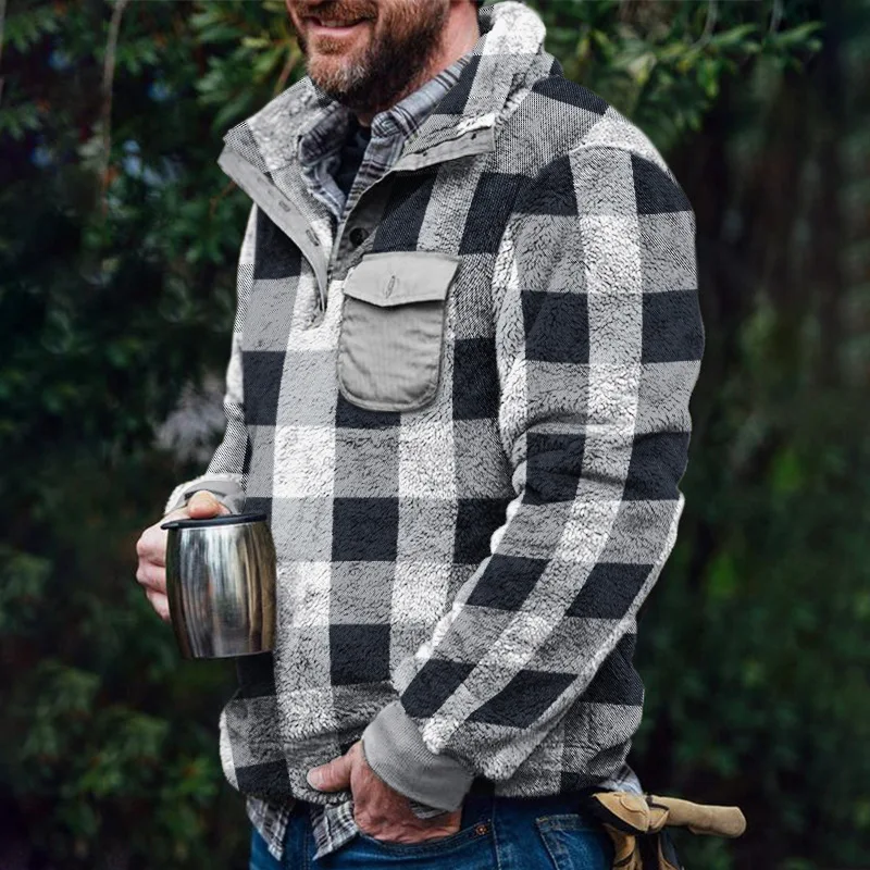 Wepbel Plush Cardigan Sweater Pullover Fashion Men's Plaid Sweatshirts Tops Double-Sided Plush Jacket Hoodies Outwear Coats
Wepbel Plush Cardigan Sweater Pullover Fashion Men's Plaid Sweatshirts Tops Double-Sided Plush Jacket Hoodies Outwear Coats