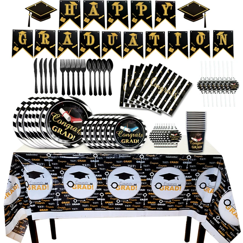 Graduation Season Theme Party Birthday Set Disposable Tableware Set Paper Plate Paper Cup J8A5910
Graduation Season Theme Party Birthday Set Disposable Tableware Set Paper Plate Paper Cup J8A5910