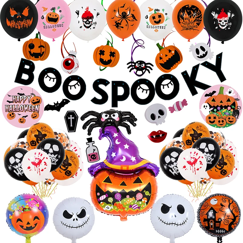 Halloween cartoon balloon pumpkin head bat spider holiday party decorations aluminum film
Halloween cartoon balloon pumpkin head bat spider holiday party decorations aluminum film
