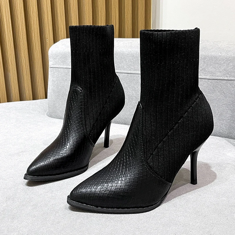 2022 Ladies Socks Boots Stretch Fabric High Heels Autumn and Winter Sexy Middle Calf Casual Stretch Boots Stiletto Party Boots
2022 Ladies Socks Boots Stretch Fabric High Heels Autumn and Winter Sexy Middle Calf Casual Stretch Boots Stiletto Party Boots
