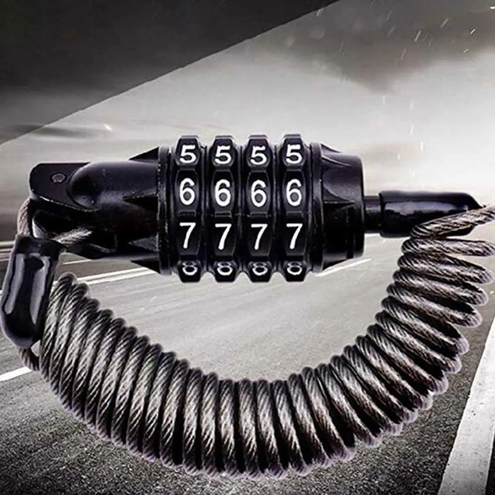 Portable Mini Bicycle Lock Security 4 Digit Resettable Combination Coiling Cable Lock
Portable Mini Bicycle Lock Security 4 Digit Resettable Combination Coiling Cable Lock