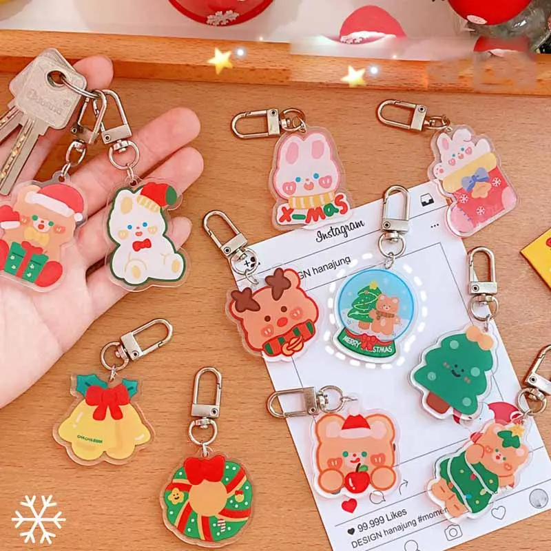 Kawaii Cartoon Christmas Bear Rabbits Key Ring Key Chain Xmas Tree Bell Key Holder Trinkets Kids Gift Party New Year Favors
Kawaii Cartoon Christmas Bear Rabbits Key Ring Key Chain Xmas Tree Bell Key Holder Trinkets Kids Gift Party New Year Favors
