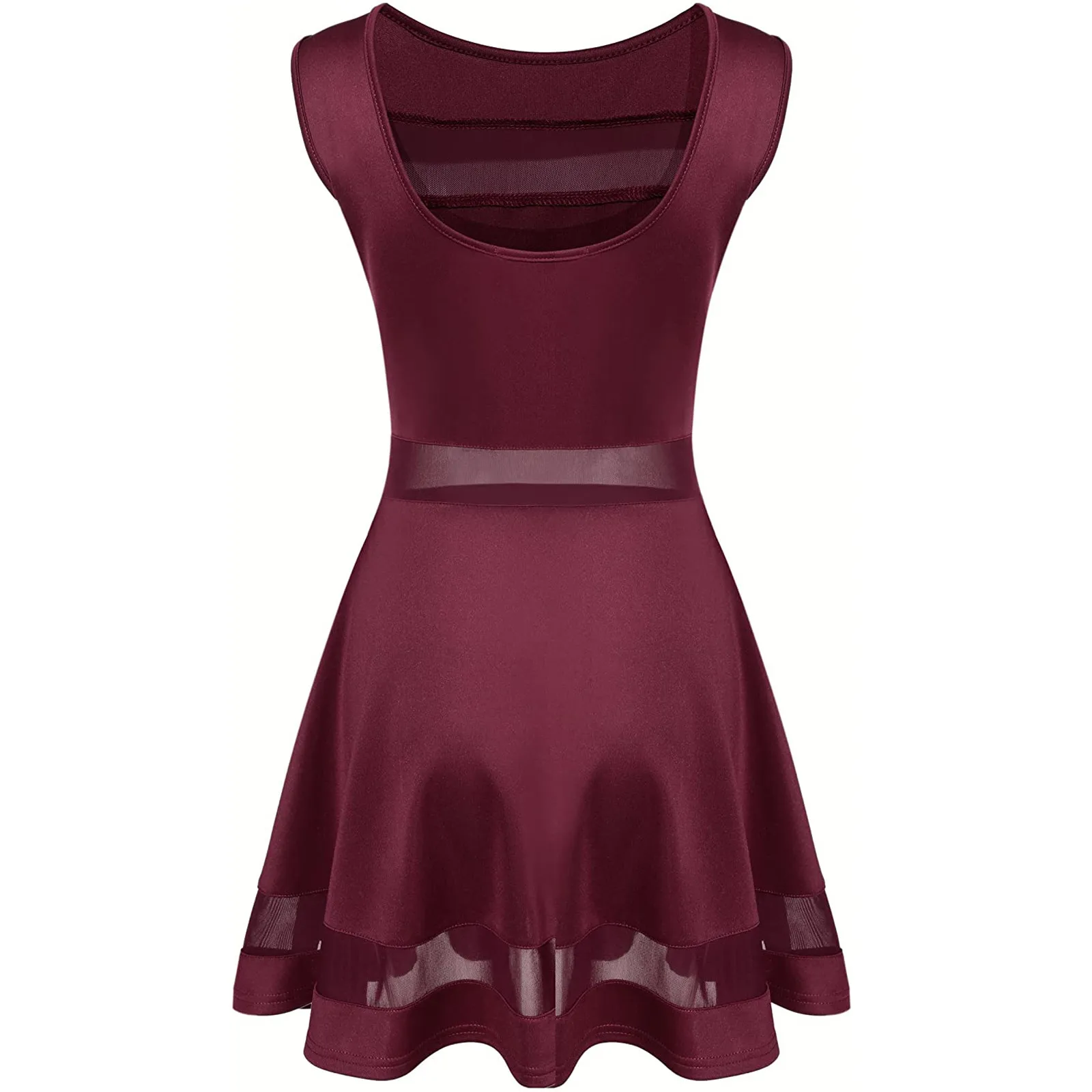 Women Sleeveless Pure Color Sexy High Waist Mesh Splicing A-Line Cocktail Mini Party Dress Transparent Stitching Lady Dress 1222
Women Sleeveless Pure Color Sexy High Waist Mesh Splicing A-Line Cocktail Mini Party Dress Transparent Stitching Lady Dress 1222