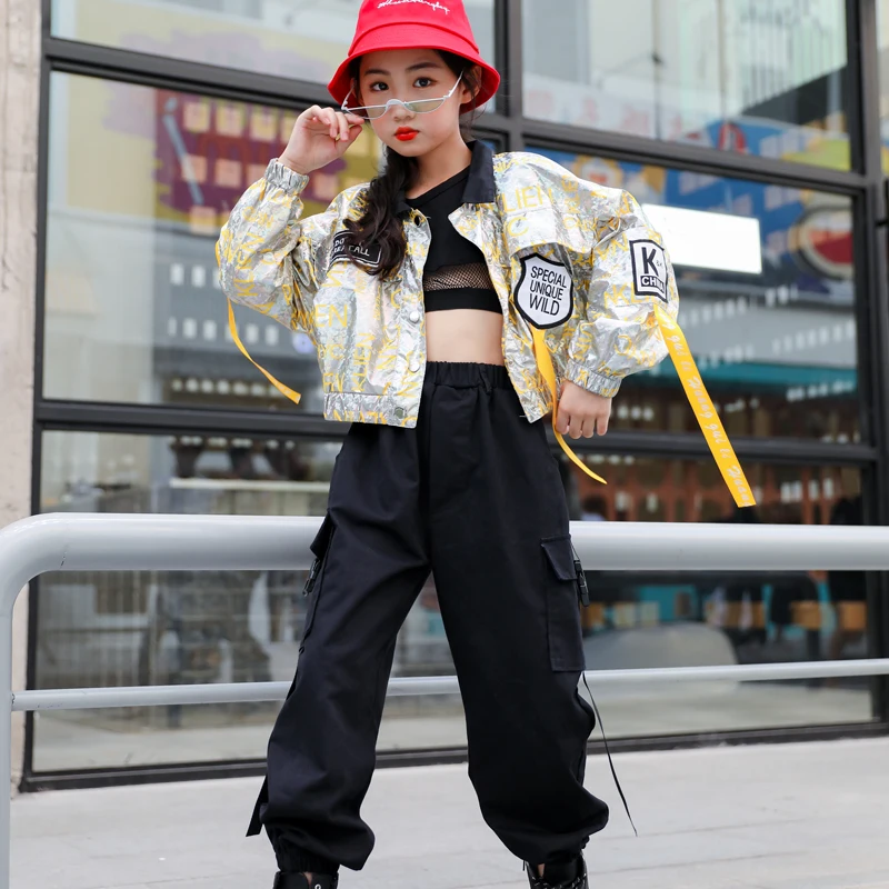 Children'S Hip-Hop Clothes Silver Glittering Costumes Girls Jazz Dance Costumes Street Dance Performance Stage Clothes DQS6538
Children'S Hip-Hop Clothes Silver Glittering Costumes Girls Jazz Dance Costumes Street Dance Performance Stage Clothes DQS6538