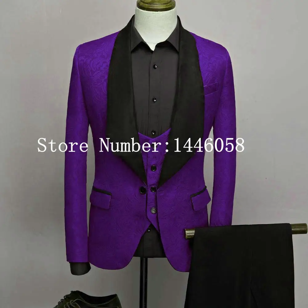 2020 Italian Custom Made Gentleman Purple Jacquard Wedding Prom Men Suits Morning Tuxedos Groom Business Suit Jacket+Pant+Vest
2020 Italian Custom Made Gentleman Purple Jacquard Wedding Prom Men Suits Morning Tuxedos Groom Business Suit Jacket+Pant+Vest