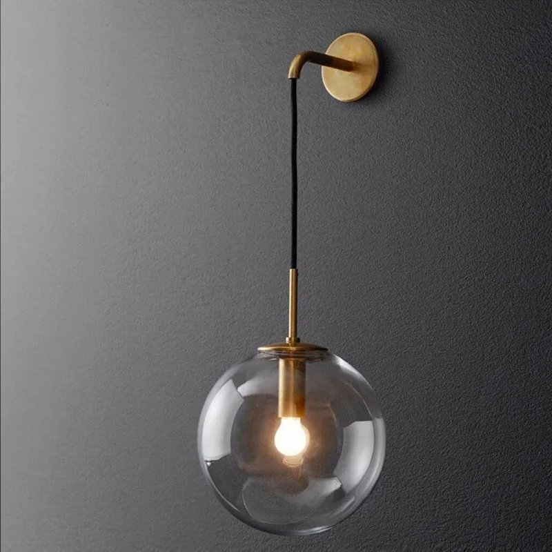Modern Nordic Round Glass ball Wall Lamp E14 Adjustable Wall light Bedroom Bedside Study Aisle Hotel Room Cafe Restaurant Store
Modern Nordic Round Glass ball Wall Lamp E14 Adjustable Wall light Bedroom Bedside Study Aisle Hotel Room Cafe Restaurant Store