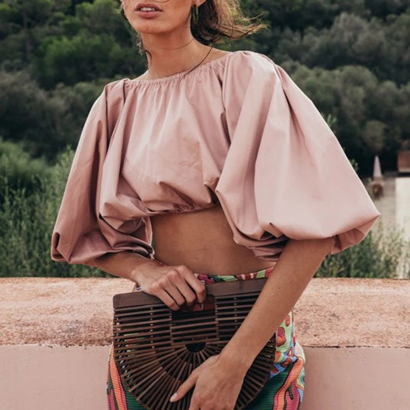 Blouse 2021 Summer Fashion Sexy Clothing Backless Short Shirt Female Slash Neck Lantern Sleeve Large Size Crop Top
Blouse 2021 Summer Fashion Sexy Clothing Backless Short Shirt Female Slash Neck Lantern Sleeve Large Size Crop Top