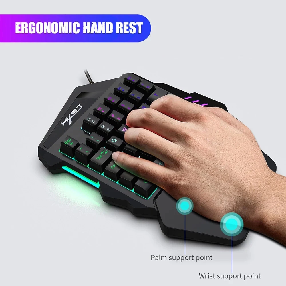 A869 RGB Ergonomic Wired Gaming Mouse Set V100 35 Keys Single-Hand Game Keyboard P6 Portable Keypad Mouse Converter Combo
A869 RGB Ergonomic Wired Gaming Mouse Set V100 35 Keys Single-Hand Game Keyboard P6 Portable Keypad Mouse Converter Combo
