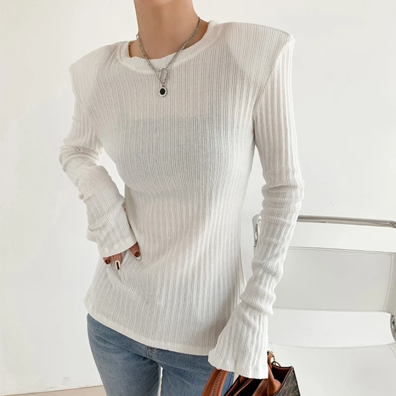 JMPRS Pullover Women T Shirt Long Sleeve Casual O Neck Fall Solid White Slim Korean Designed Female Tees Fashion Cotton Tops 
JMPRS Pullover Women T Shirt Long Sleeve Casual O Neck Fall Solid White Slim Korean Designed Female Tees Fashion Cotton Tops