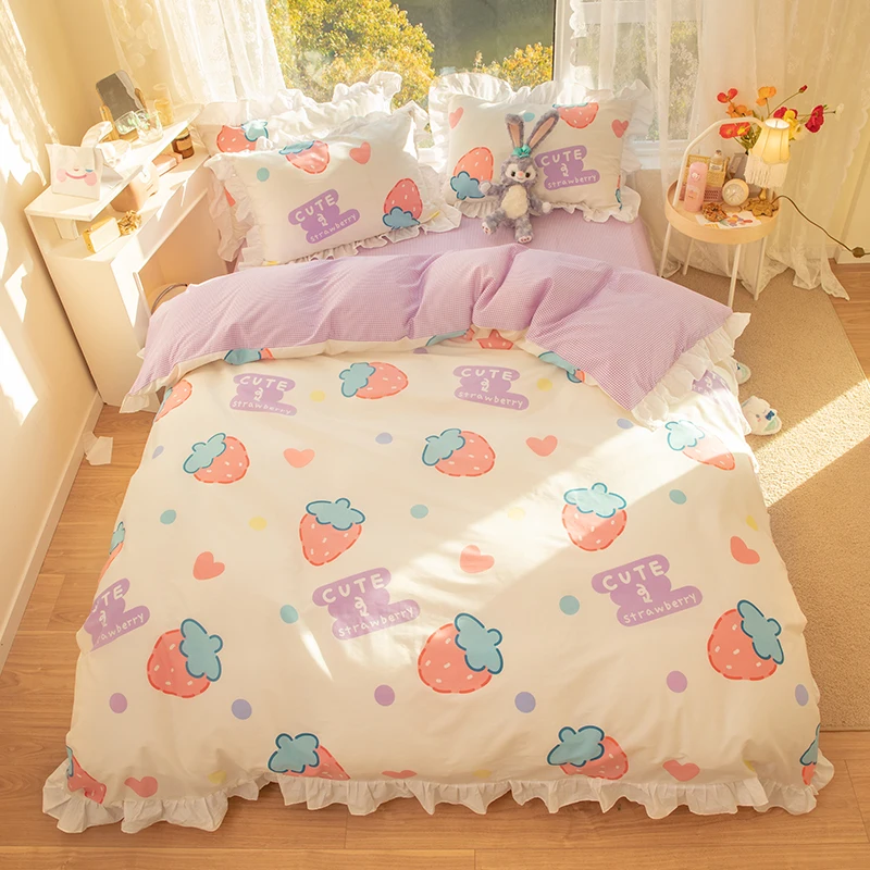 2021 Solid Bedding set 4pcs bed sheet set Princess style Bed Linen Pastoral duvet cover set Twin Queen King size Home Textile
2021 Solid Bedding set 4pcs bed sheet set Princess style Bed Linen Pastoral duvet cover set Twin Queen King size Home Textile
