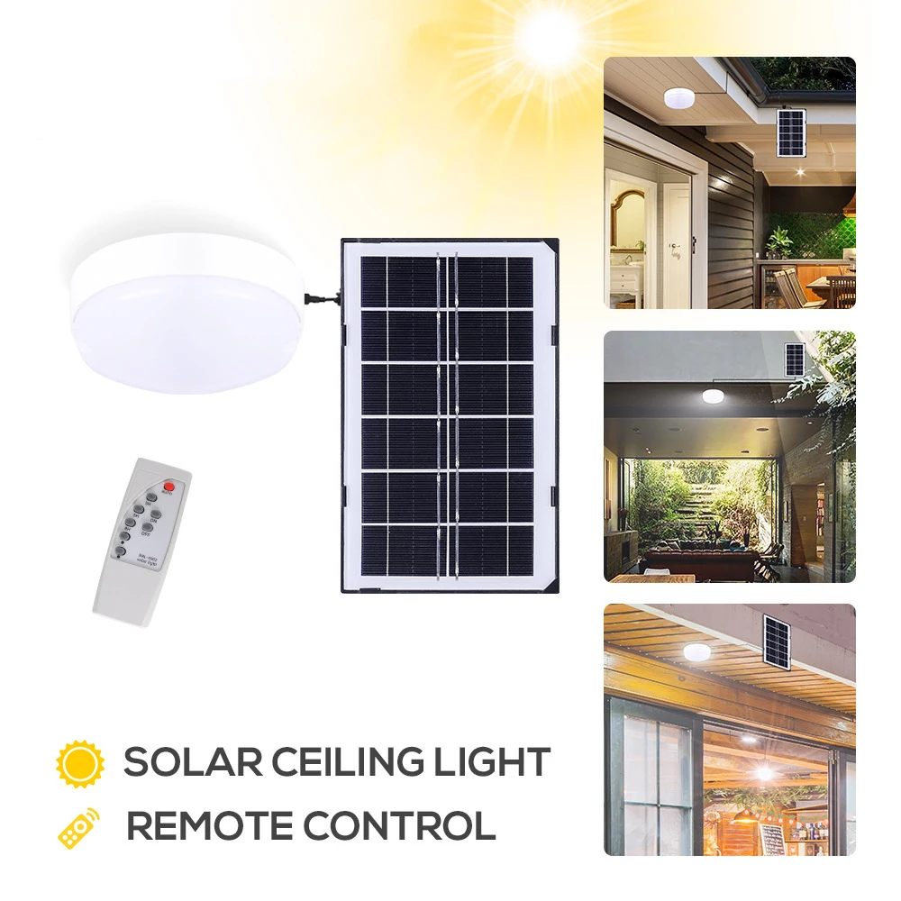 18W Solar LED Ceiling Light with Remote Control 5M Cable White Light Solar Lights Indoor for Shed, Yard, Patio, Garden, Garage
18W Solar LED Ceiling Light with Remote Control 5M Cable White Light Solar Lights Indoor for Shed, Yard, Patio, Garden, Garage