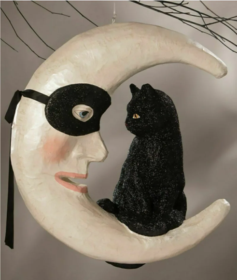 Hallows Halloween Eve Cat Pendant Black Cat on The Moon Horror Ornaments Halloween Christmas Decoration 
Hallows Halloween Eve Cat Pendant Black Cat on The Moon Horror Ornaments Halloween Christmas Decoration