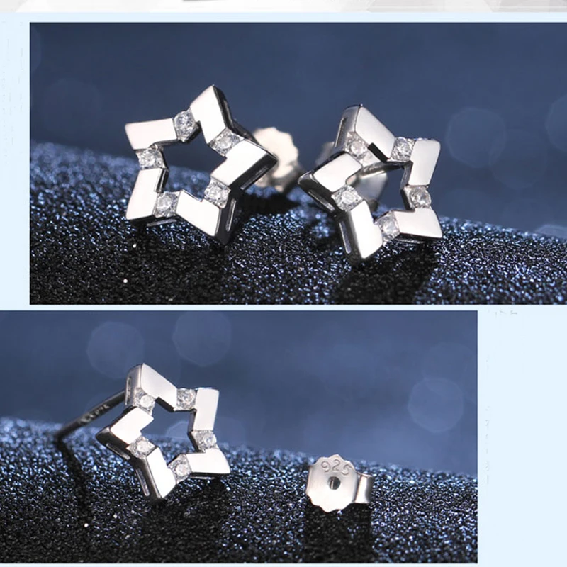 Exquisite 925 sterling silver Zircon Star Stud Earrings For Women Silver 925 Jewelry Oorbellen Brincos Wedding Earring 
Exquisite 925 sterling silver Zircon Star Stud Earrings For Women Silver 925 Jewelry Oorbellen Brincos Wedding Earring