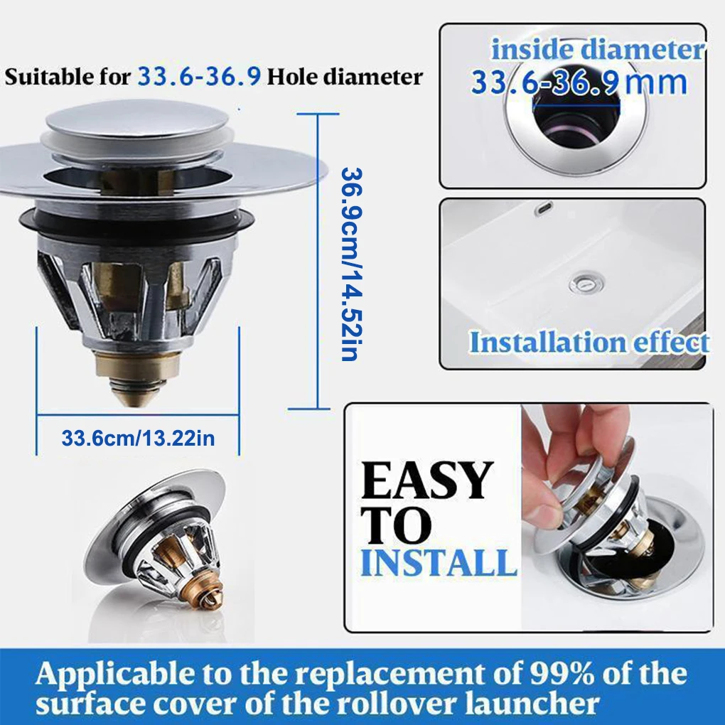 Drain Filter Pop Up Sink Strainer Stainless Steel Replacement Basin Hair Catcher for Kitchen Bathroom
Drain Filter Pop Up Sink Strainer Stainless Steel Replacement Basin Hair Catcher for Kitchen Bathroom