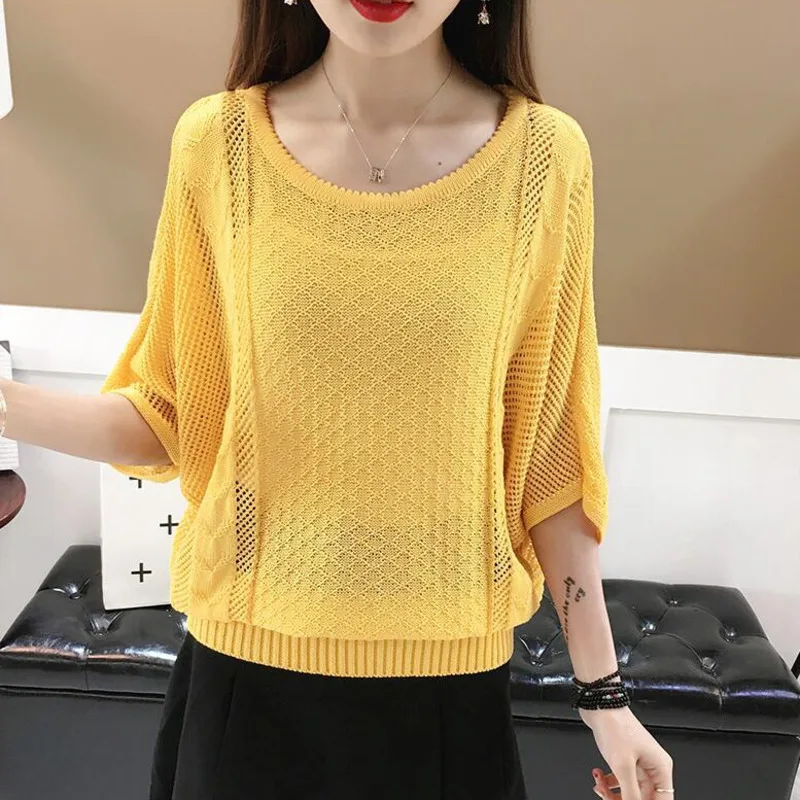 #1220 летний вязаный свитер, женские тонкие ажурные сексуальные вязаные топы, женский свободный женский свитер с рукавом до локтя, Пуловеры с ...
#1220 летний вязаный свитер, женские тонкие ажурные сексуальные вязаные топы, женский свободный женский свитер с рукавом до локтя, Пуловеры с ...