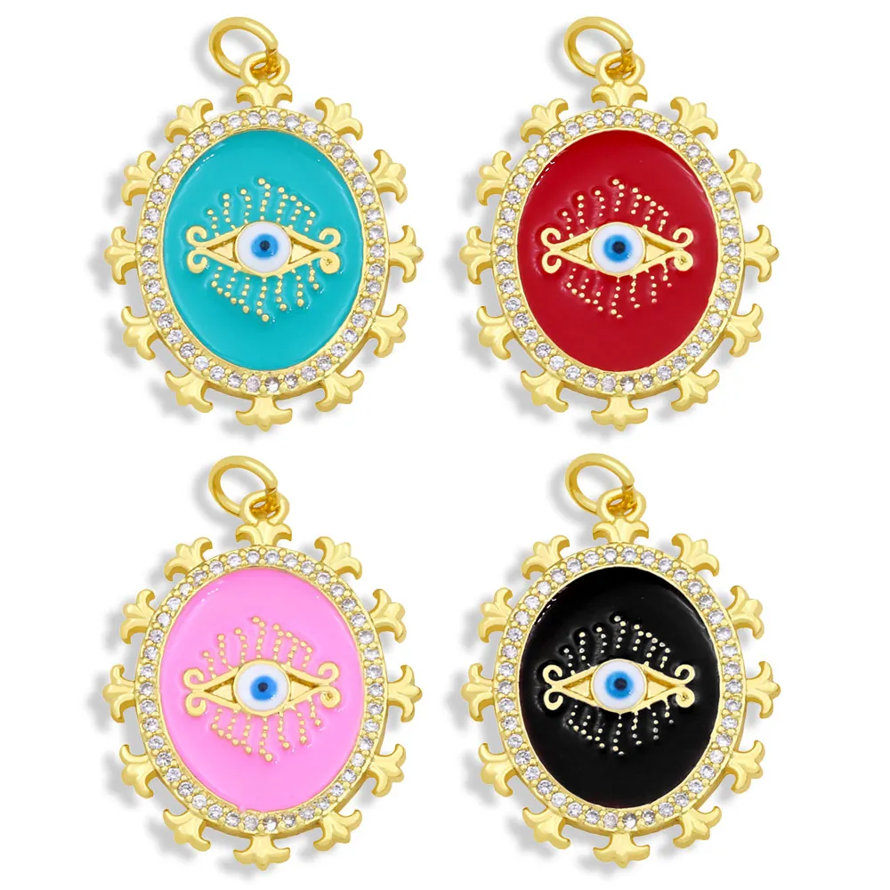 OCESRIO Copper Elegant Enamel Oval Turkish Evil Eye Necklace Pendants 18K Gold Plated Cubic Zirconia Findings for Diy pdta465
OCESRIO Copper Elegant Enamel Oval Turkish Evil Eye Necklace Pendants 18K Gold Plated Cubic Zirconia Findings for Diy pdta465