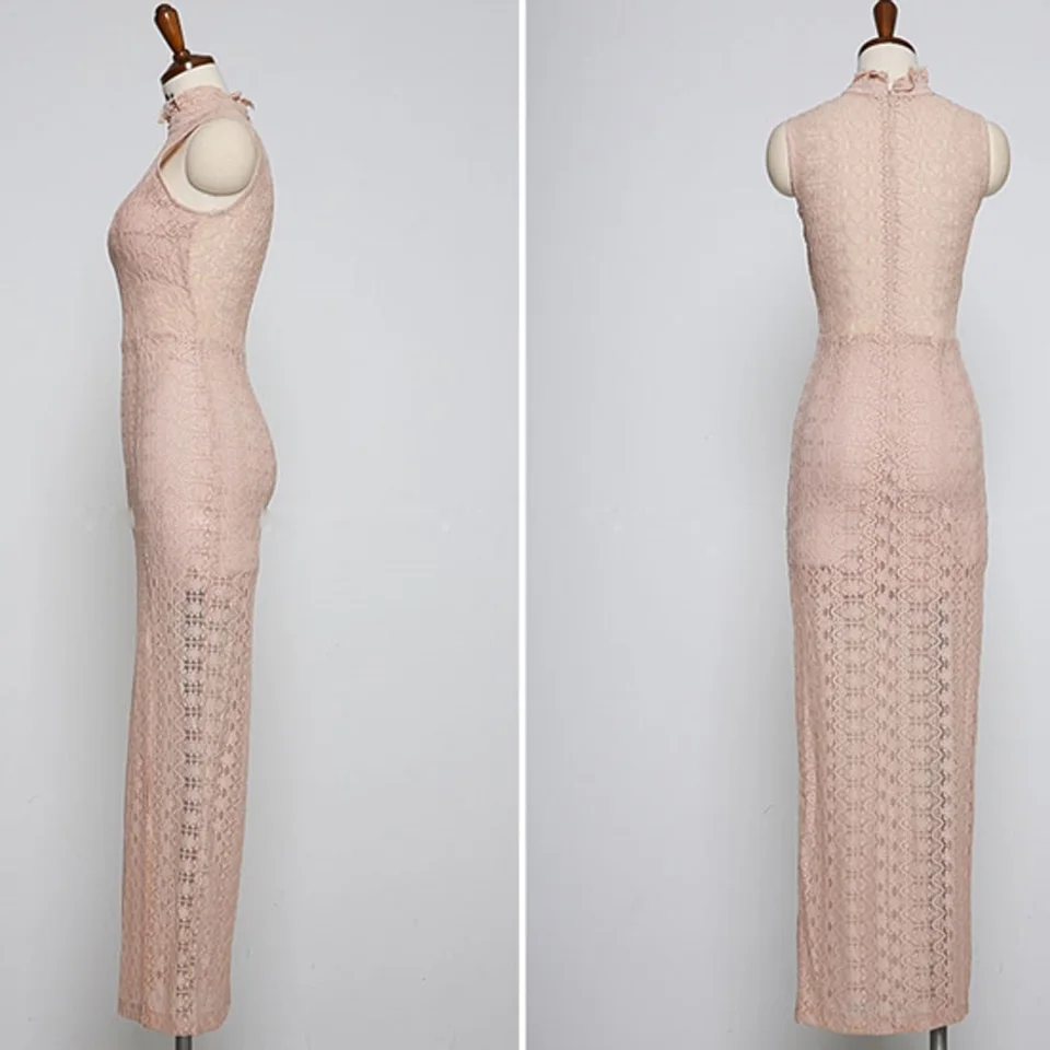 Pink Elegant Party Dress 2021 Summer Sleeveless Sexy Split Lace Dress Stand-Up Collar Ruffle High Waist Tight Dress Women
Pink Elegant Party Dress 2021 Summer Sleeveless Sexy Split Lace Dress Stand-Up Collar Ruffle High Waist Tight Dress Women
