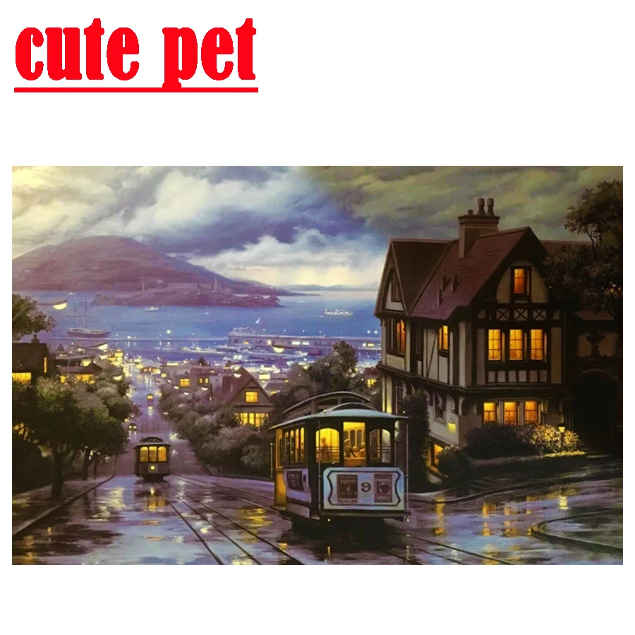 Jinshan tram in the evening DIY handmadesquare drill round diamond cross stitch diamond Mosaic home decorative art painting
Jinshan tram in the evening DIY handmadesquare drill round diamond cross stitch diamond Mosaic home decorative art painting
