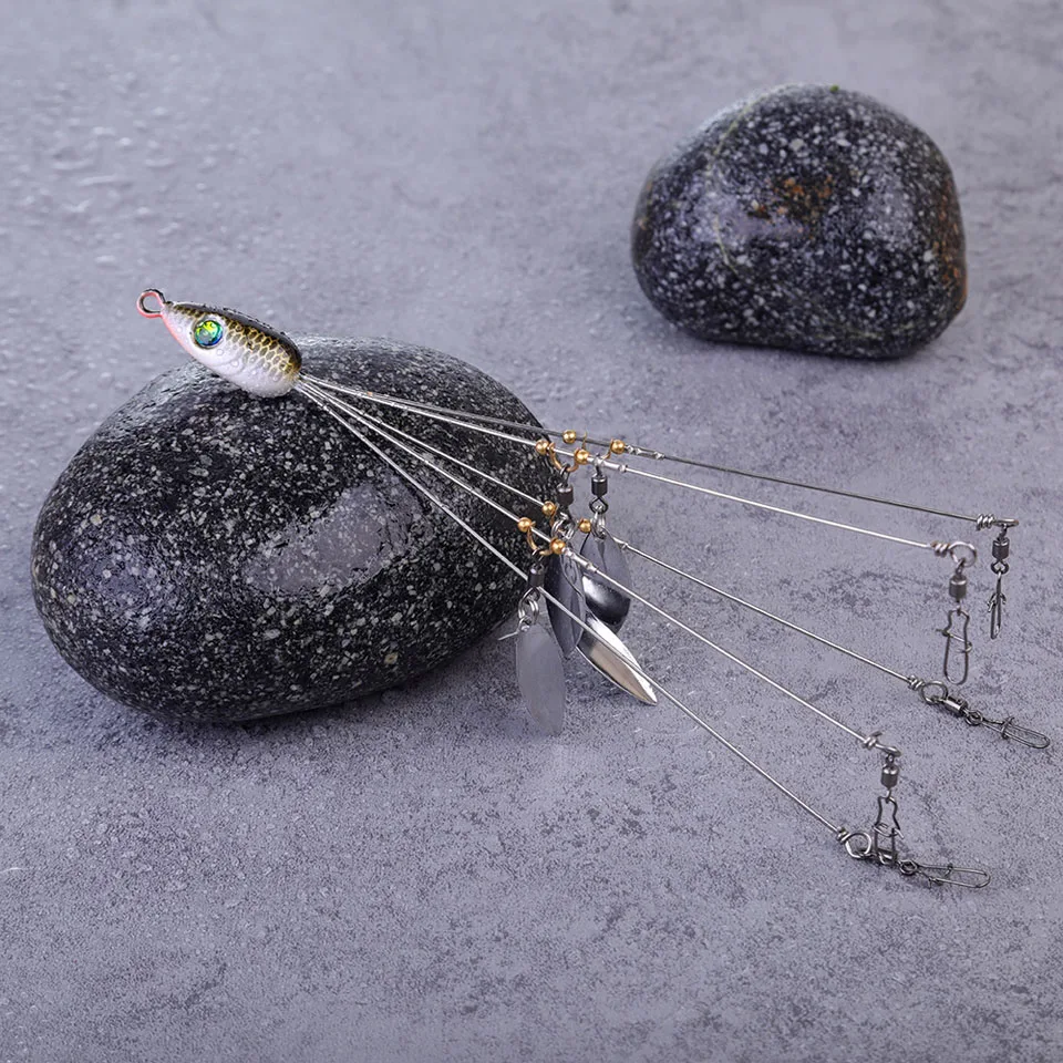 WALK FISH Umbrella Fishing lure Rig 5 Arms Alabama Rig Head Swimming Bait Bass Fishing Group Lure Snap Swivel Spinner
WALK FISH Umbrella Fishing lure Rig 5 Arms Alabama Rig Head Swimming Bait Bass Fishing Group Lure Snap Swivel Spinner