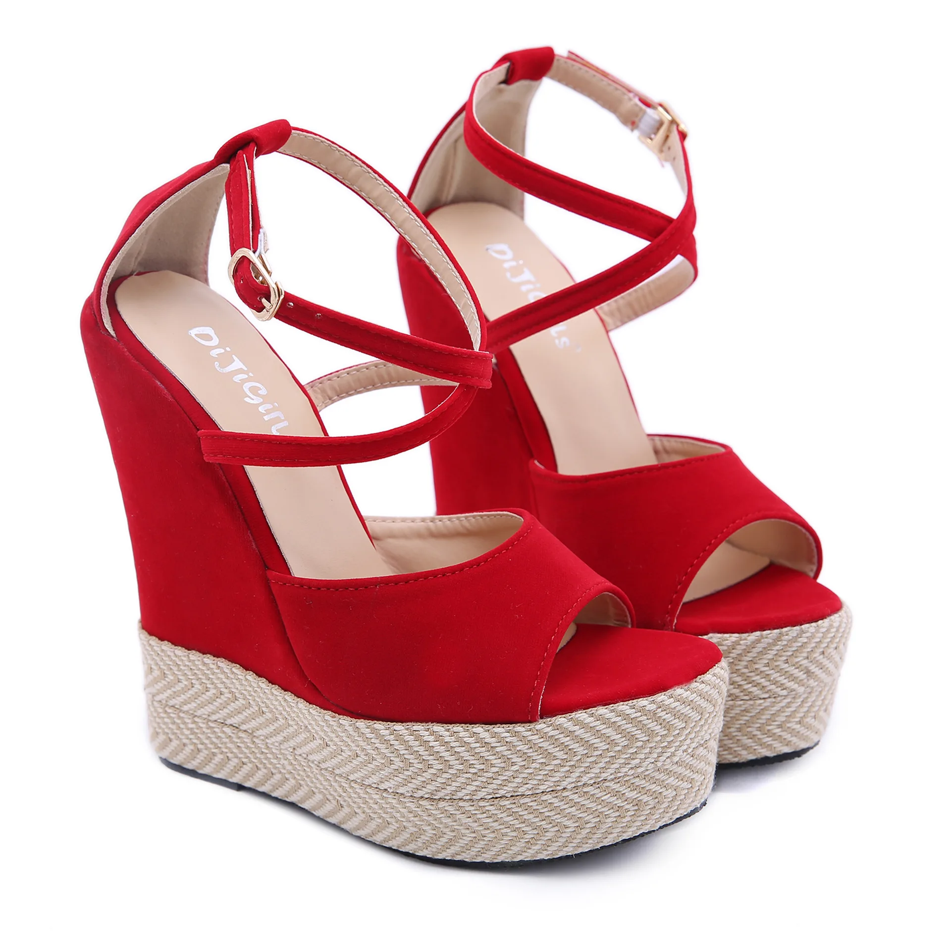 2020 summer new wind slope heel color matching super high heel fish mouth women's sandals large size summer boots
2020 summer new wind slope heel color matching super high heel fish mouth women's sandals large size summer boots