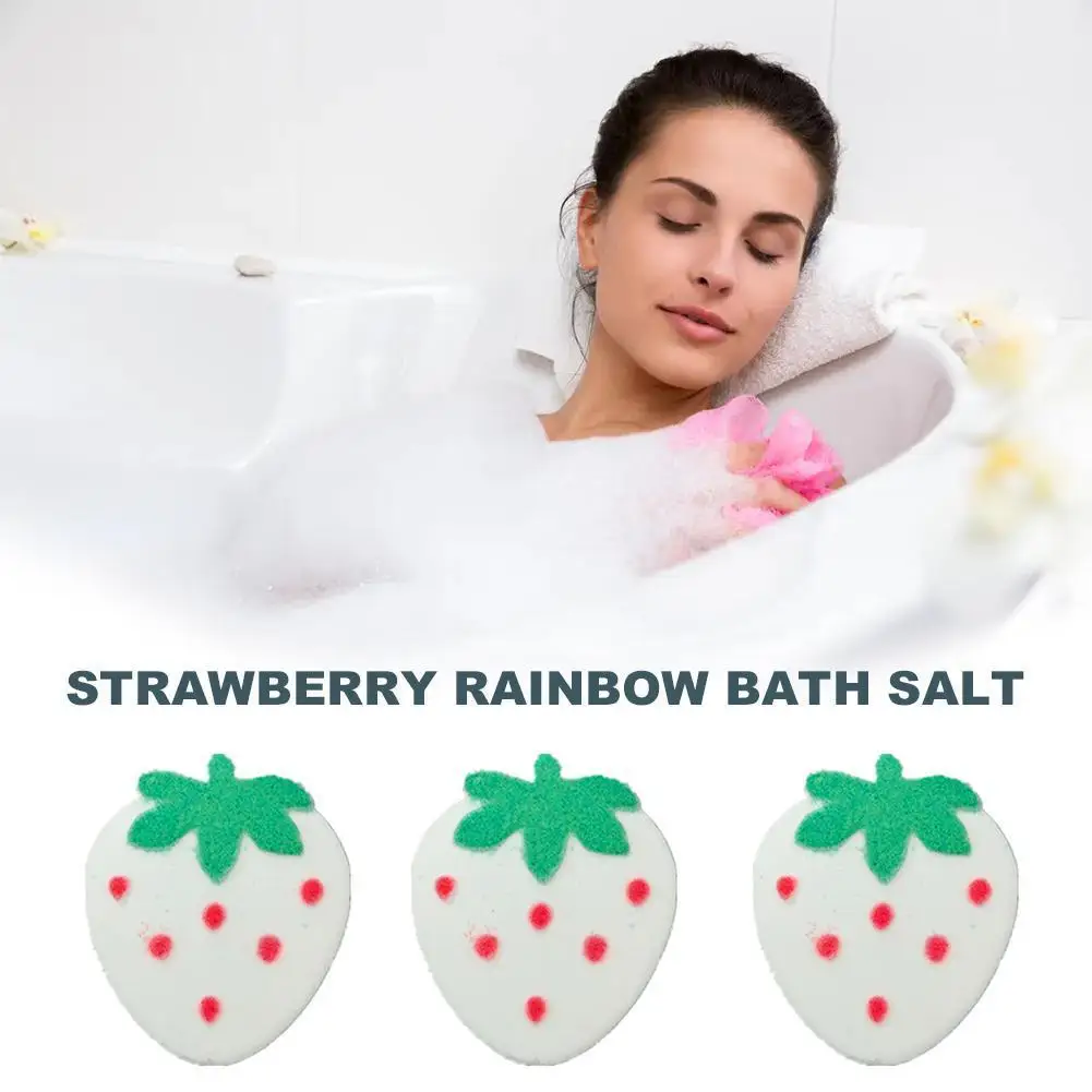 

Handmade Strawberry Bath Salt Exfoliating Oil Control Bathroom Bombs Body Bomb Bath Bomb Cleaner Deep Spa Bath White Bath B V8Y1