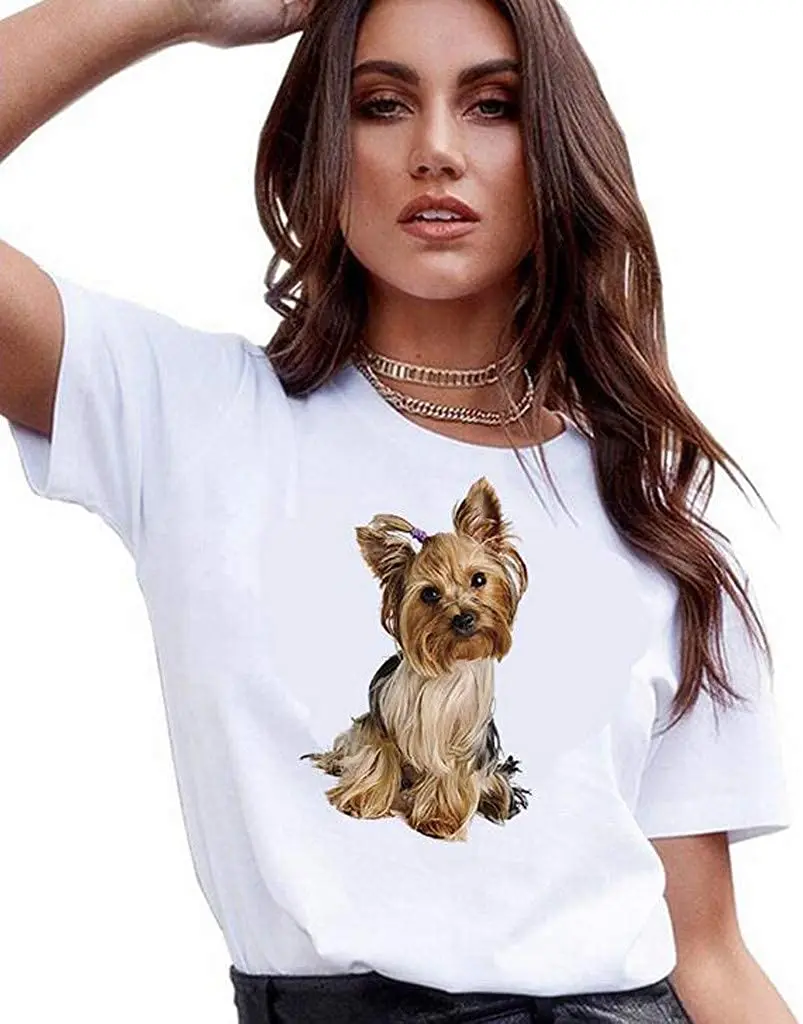 Women's Dogs Animal Print Graphic Tee Tops Summer Cute Short Sleeve Shirt Loose T-Shirt
Women's Dogs Animal Print Graphic Tee Tops Summer Cute Short Sleeve Shirt Loose T-Shirt