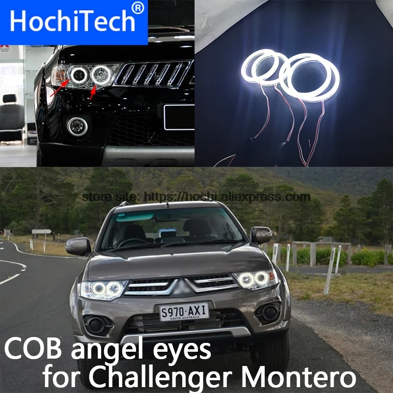 Фото Для Mitsubishi Challenger Montero Sport 2008-2016 COB Светодиодный дневной светильник Белый Halo Cob Led Angel
