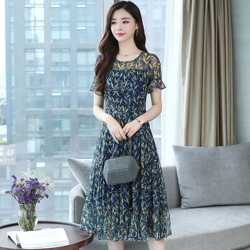Summer Chiffon Dress 2020 new Casual Short Sleeve O-Neck Floral Print Dresses Elegant Party Dress Women Clothing
Summer Chiffon Dress 2020 new Casual Short Sleeve O-Neck Floral Print Dresses Elegant Party Dress Women Clothing