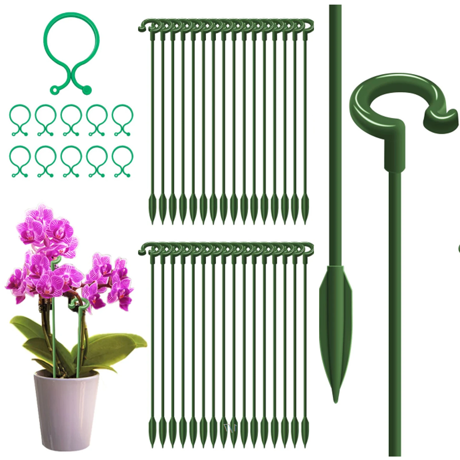 30 шт., фиксированный зажим для садовых цветов, 15 дюймов
30 шт., фиксированный зажим для садовых цветов, 15 дюймов