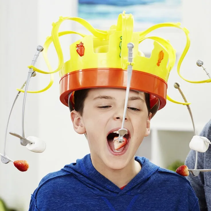Вращающаяся Корона еда шляпа семья вечерние Смешные Tricky игра игрушка счастливая