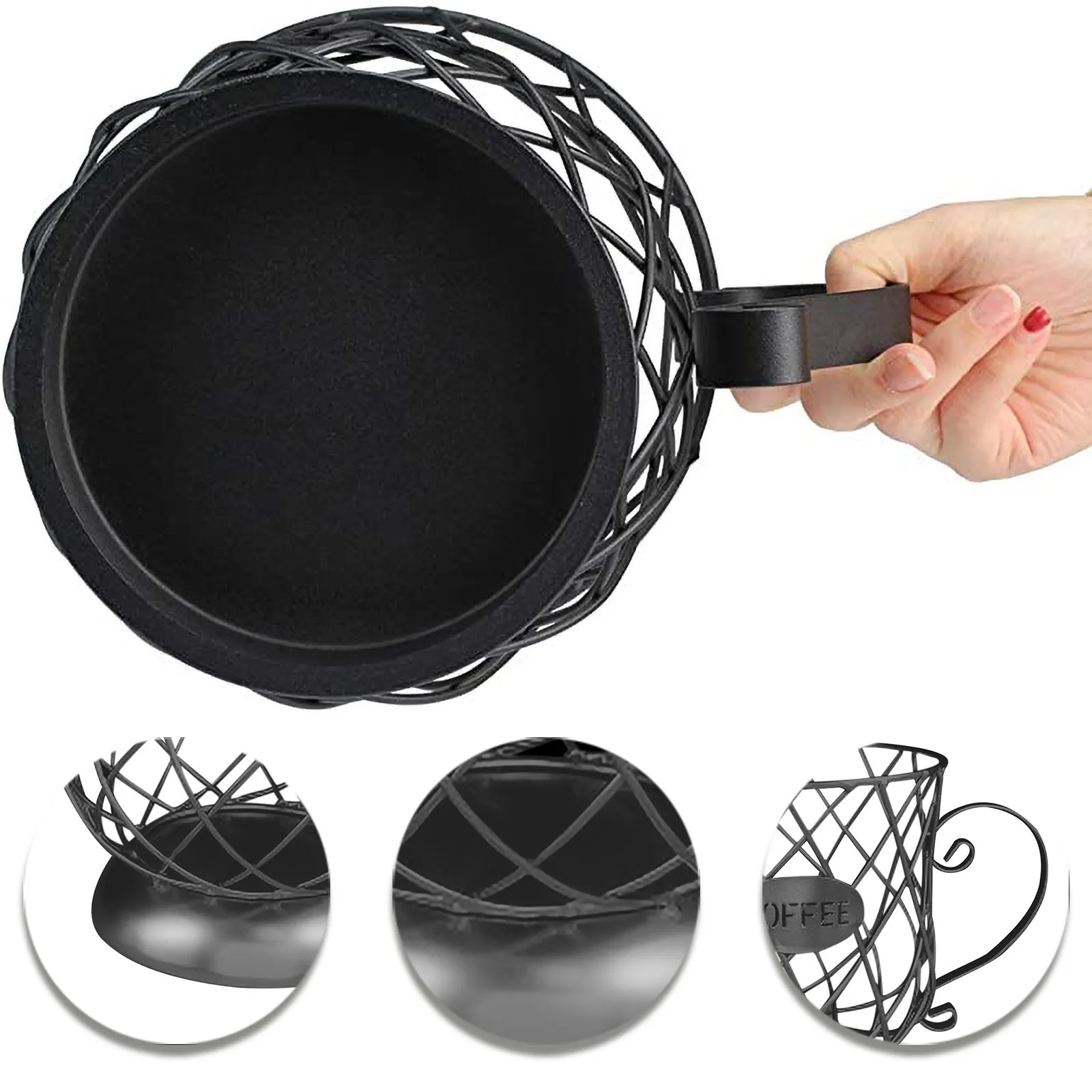 Coffee Capsule Universal Storage Basket Coffee Cup Basket Vintage Coffee Pod Organizer Holder Black For Home Cafe Hotel 2021
Coffee Capsule Universal Storage Basket Coffee Cup Basket Vintage Coffee Pod Organizer Holder Black For Home Cafe Hotel 2021