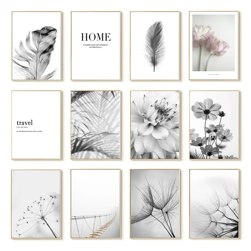 Nordic Posters Black and White Flower Print Dandelion Wall Art Feather Canvas Pictures for Living Room Decoration Wall Paintings
Nordic Posters Black and White Flower Print Dandelion Wall Art Feather Canvas Pictures for Living Room Decoration Wall Paintings