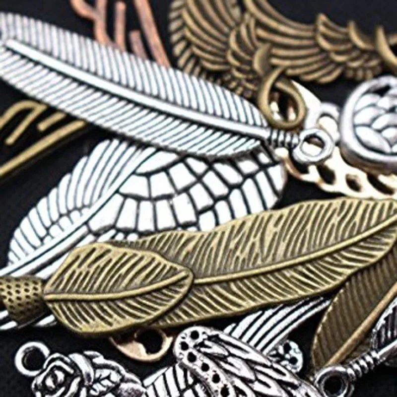 30g Assorted Antique Feather Wing Charms Pendant Bracelet Necklace Earrings Crafting DIY Jewelry Making Accessory
30g Assorted Antique Feather Wing Charms Pendant Bracelet Necklace Earrings Crafting DIY Jewelry Making Accessory