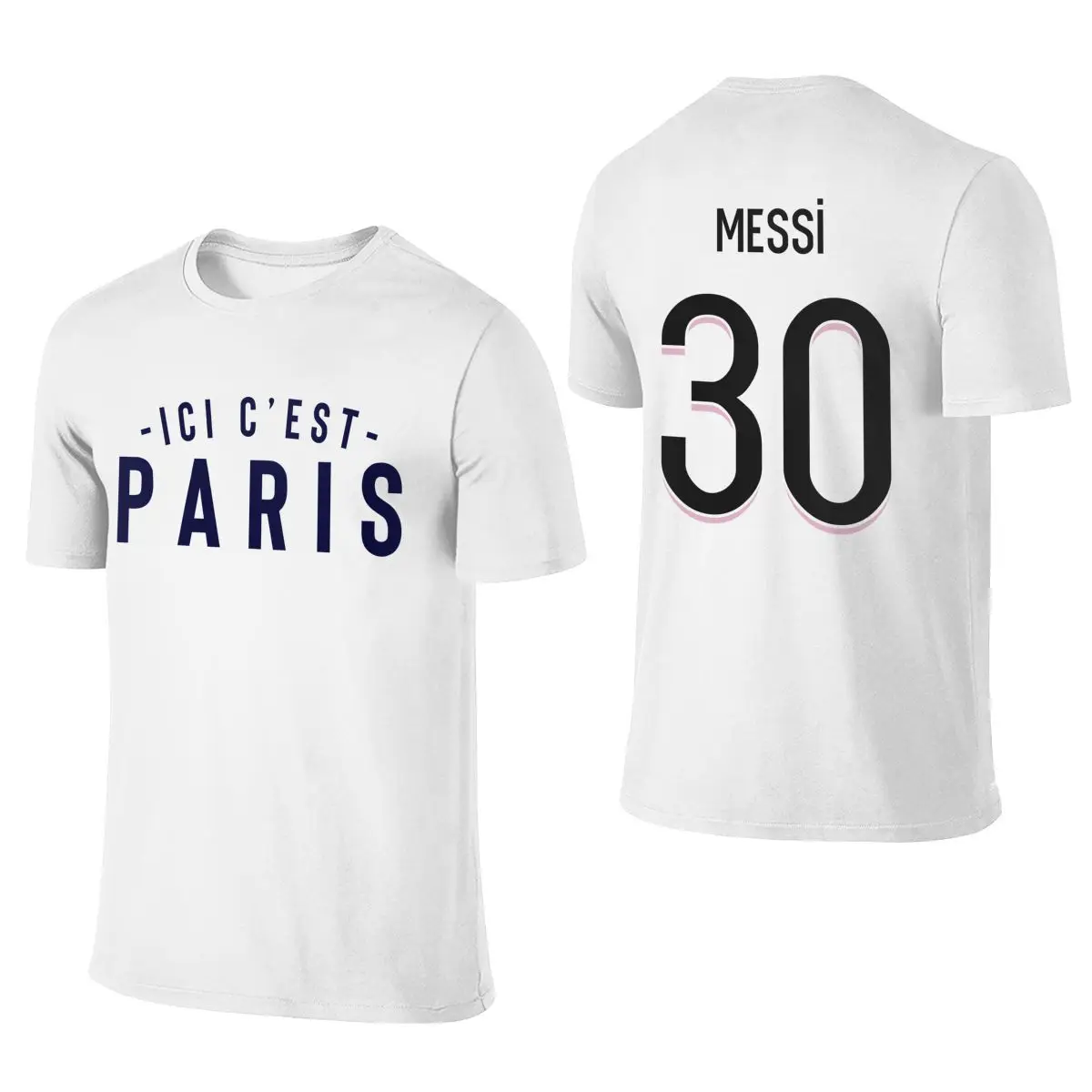 

Men T-shirt 30 Lionel Messi Ici C' Welcome To Paris Est Paris Printing Tee Tshirt Women 100% cotton T Shirt For Fans Clothes