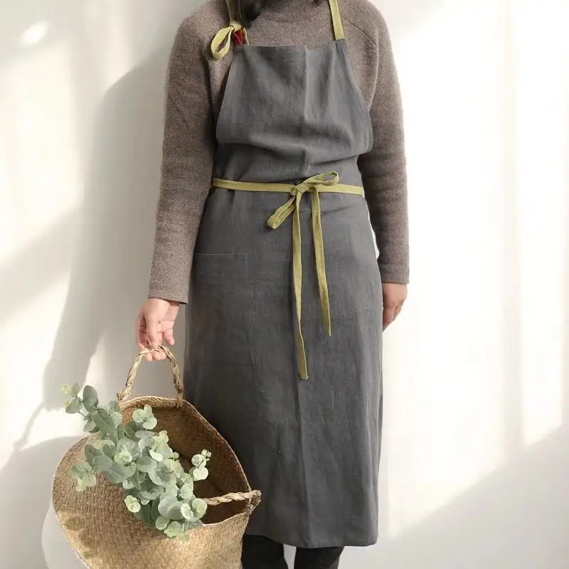 New Style Apron Cotton and Linen Large Size Loose Home Kitchen Apron Sleeveless Solid Color Housework High-end Cook Aprons Tools
New Style Apron Cotton and Linen Large Size Loose Home Kitchen Apron Sleeveless Solid Color Housework High-end Cook Aprons Tools