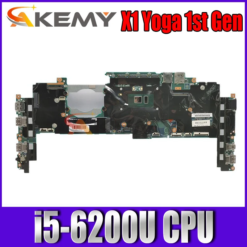 For Lenovo ThinkPad X1 Yoga 1st Gen laptop motherboard 14282-2M with i5-6200U CPU FRU:01AX815 100% working
For Lenovo ThinkPad X1 Yoga 1st Gen laptop motherboard 14282-2M with i5-6200U CPU FRU:01AX815 100% working