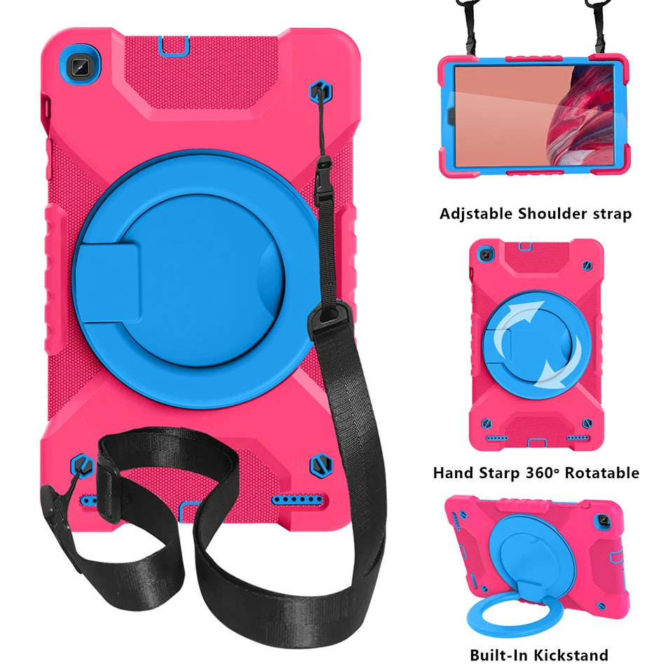 Case with 360 Rotating Kickstand and Shoulder Strap for Samsung Galaxy Tab A 10.1 2019 Shockproof Cover T510 T515 Silicone Case
Case with 360 Rotating Kickstand and Shoulder Strap for Samsung Galaxy Tab A 10.1 2019 Shockproof Cover T510 T515 Silicone Case