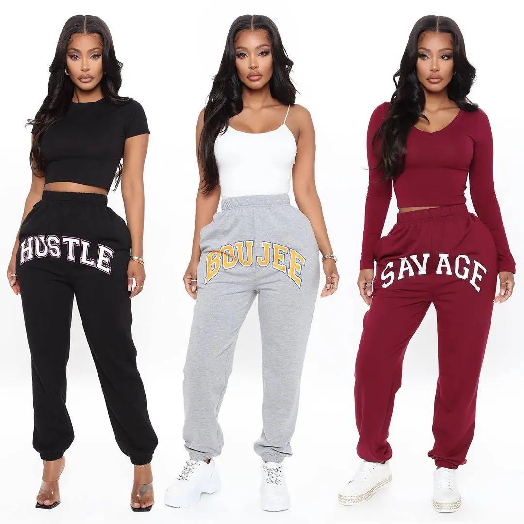 Women Long Sweatpants High Elastic Waist Letters Printed Pattern Harem Loose Casual Pants Wine Red/ Black/Grey Streetwear Autumn
Women Long Sweatpants High Elastic Waist Letters Printed Pattern Harem Loose Casual Pants Wine Red/ Black/Grey Streetwear Autumn