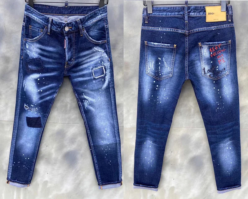 European Italy dsq brand straight jeans pants Men Slim gentleman jeans denim trousers zipper blue hole Pants jeans for men 978
European Italy dsq brand straight jeans pants Men Slim gentleman jeans denim trousers zipper blue hole Pants jeans for men 978