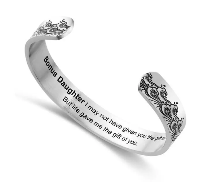 Фото Мужские ювелирные изделия браслет стальной резной цветок манжета Широкий друг