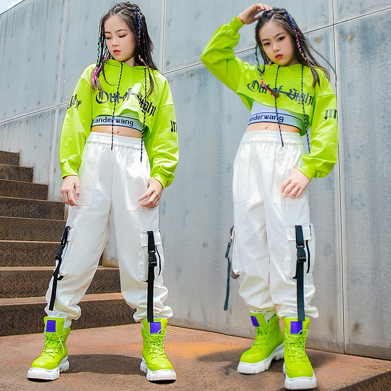 Children'S Jazz Dance Costumes Girls Catwalk Hip Hop Performance Clothes Fluorescent Green Crop Tops Loose Pants Suit DN9954
Children'S Jazz Dance Costumes Girls Catwalk Hip Hop Performance Clothes Fluorescent Green Crop Tops Loose Pants Suit DN9954