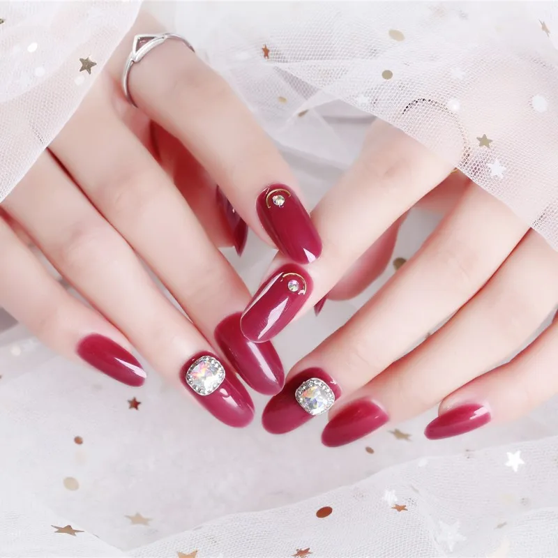 2021 Mid-Length Fake Nail Patch Wearable Removable Manicure Mid-Length Purple round Zircon Bride Nail
2021 Mid-Length Fake Nail Patch Wearable Removable Manicure Mid-Length Purple round Zircon Bride Nail