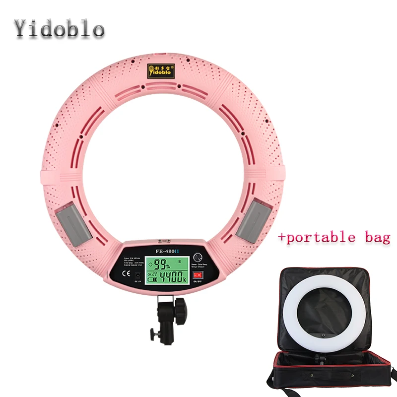Yidoblo FE-480II Pink Photo Studio LED Ring Light + Portable bag LCD Screen Lamp RC Photographic Lighting 5500K 480LED Lights
Yidoblo FE-480II Pink Photo Studio LED Ring Light + Portable bag LCD Screen Lamp RC Photographic Lighting 5500K 480LED Lights