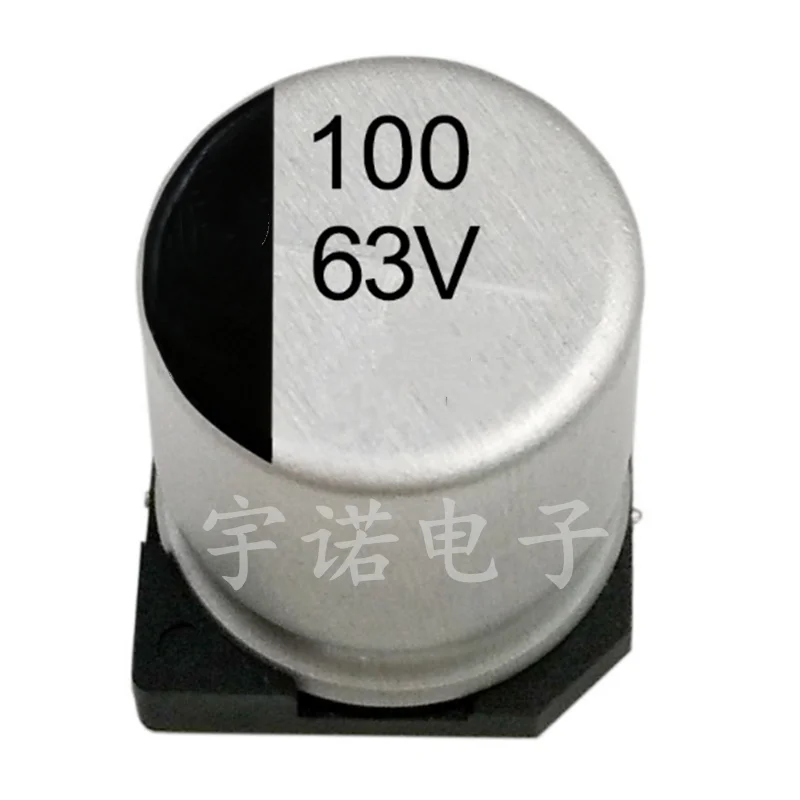 

10 шт. электролитический конденсатор 63В 100мкФ 10*10 мм SMD алюминиевый электролитический конденсатор 100 мкФ 63 в Размер: 10x10,5 (мм)