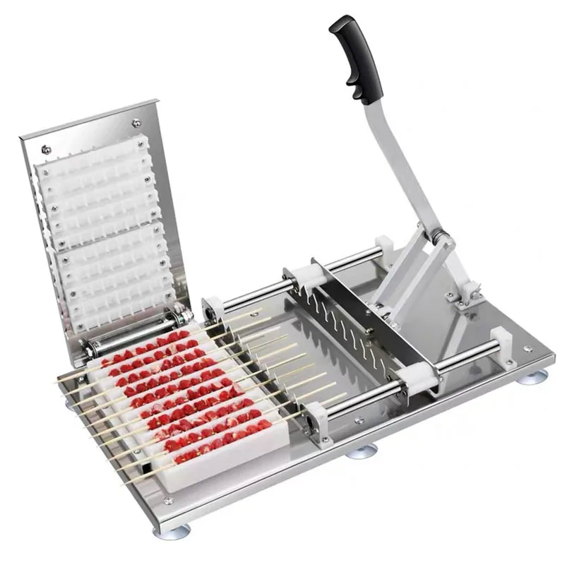 Manual Satay Skewer Machine BBQ Stainless Steel Mutton Kebab Lamb Skewer Tools Doner Kebab Meat Wear String Machine 
Manual Satay Skewer Machine BBQ Stainless Steel Mutton Kebab Lamb Skewer Tools Doner Kebab Meat Wear String Machine