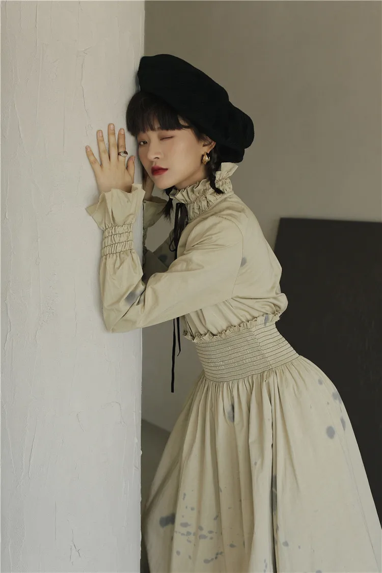 Handmade Temperament Flare Waist Dress For Women Spring New Stand Collar Butterfly Sleeve Mid-calf Tie Dye
Handmade Temperament Flare Waist Dress For Women Spring New Stand Collar Butterfly Sleeve Mid-calf Tie Dye