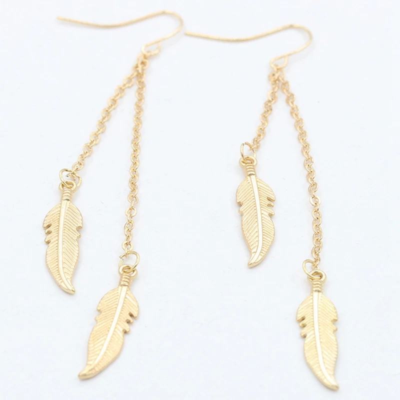 Fashion tassel chain feather earrings long tree leaf earrings personality fashion ladies earrings wholesale jewelry
Fashion tassel chain feather earrings long tree leaf earrings personality fashion ladies earrings wholesale jewelry