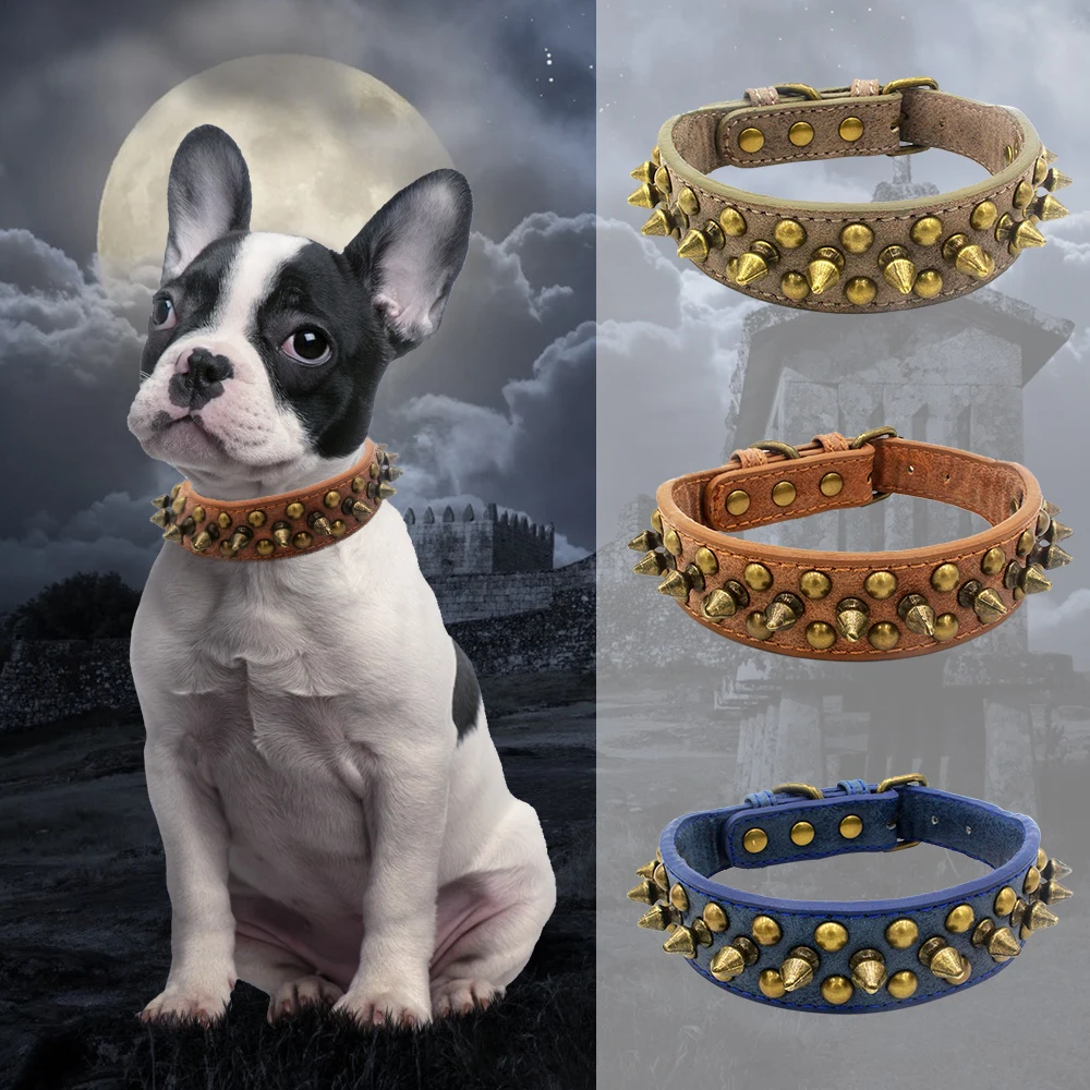 Dog Collar Leather Punk Spiked Studded Rivet Dog Collars Round Spikes Durable Pet Products for Small/Medium/Larges Dogs XS-XL
Dog Collar Leather Punk Spiked Studded Rivet Dog Collars Round Spikes Durable Pet Products for Small/Medium/Larges Dogs XS-XL